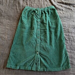 Serengeti Green Corduroy Button Front Skirt - Size Medium